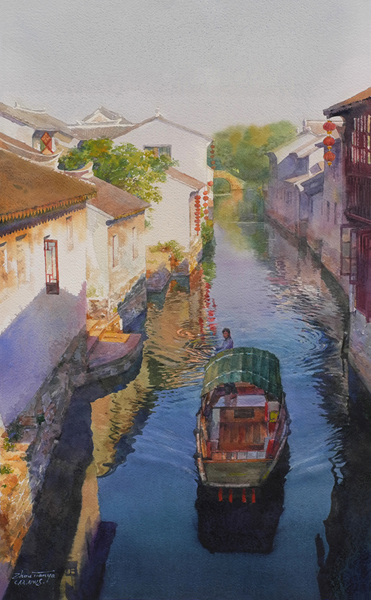 Water Town,76X46cm,SOLD