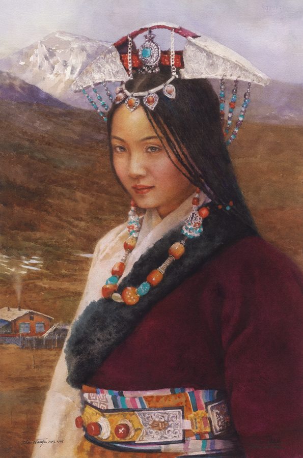 Tibetan Girl IV,56X37.5cm,in 2017
