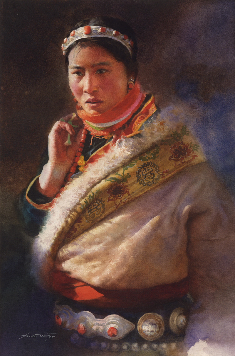 Tibetan girl III,56X37cm