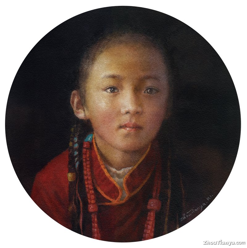 Tibetan Girl,Φ31cmx31cm,SOLD